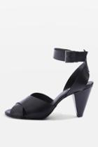 Topshop Nazia Leather Cone Heel Sandals