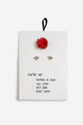 Topshop Christmas Bee Stud Earrings