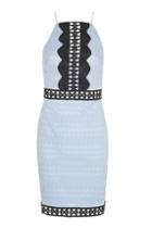 Topshop Petite Crochet Contrast Mini Bodycon Dress