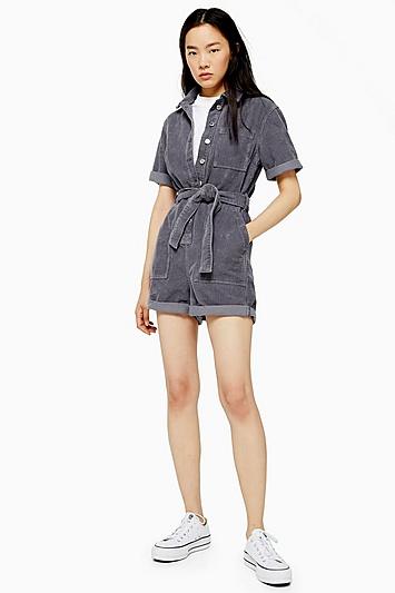 Topshop Blue Corduroy Playsuit