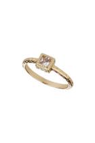 Topshop Gold Plated Square Stone Ring