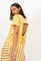 Topshop Yellow Tie Back Top