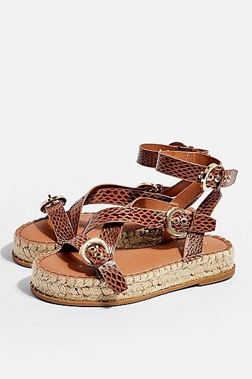 Topshop Hunter Tan Espadrille Sandals