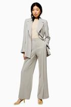 Topshop Pale Blue Slouch Trousers With Linen