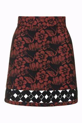 Topshop Crochet Insert A-line Skirt