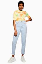 Topshop Bleach Panelled Mom Jeans