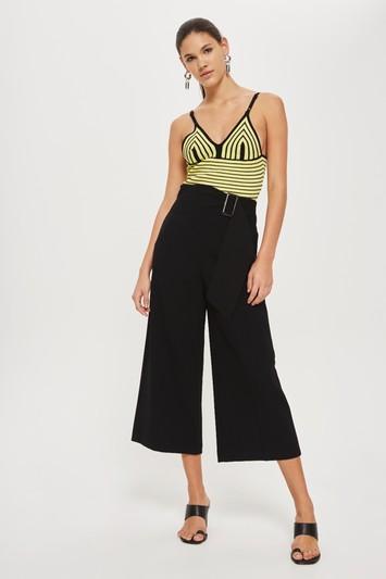 Topshop Bonded Cropped Wide Leg Pants