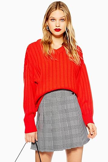 Topshop High V-neck Jumper