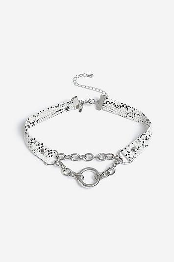 Topshop *snakeskin Design Circle Drop Choker