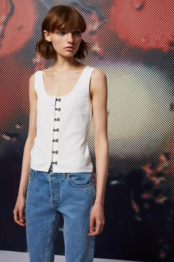 Topshop Lfw *pointelle Rib Vest By Unique