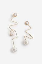 Topshop *asymmetrical Pearl Drop Earrings