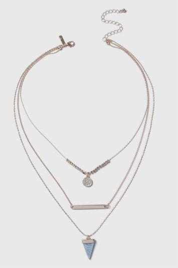 Topshop Rhinestone Multirow Necklace