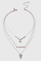 Topshop Rhinestone Multirow Necklace