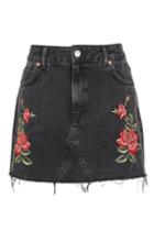 Topshop Petite Rose Embroidered Skirt