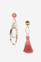 Topshop Link & Tassel Mismatch Drop Earrings