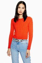 Topshop Cable Crop Jumper With Cashmere