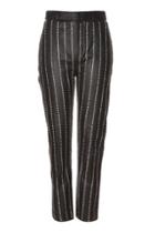 Topshop Real Leather Crystal Striped Trousers