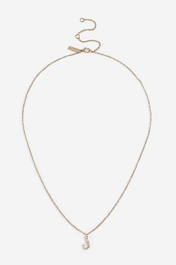 Topshop *mixed Stone J Initial Ditsy Necklace