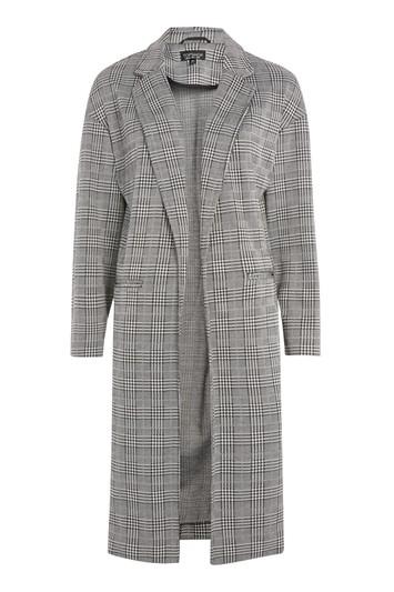 Topshop Checked Jersey Coat