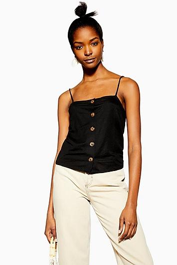 Topshop Petite Button Bow Back Cami