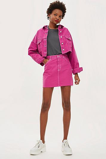 Topshop Purple Denim Skirt