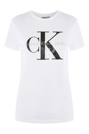Topshop Shrunken Logo T-shirt By Calvin Klein