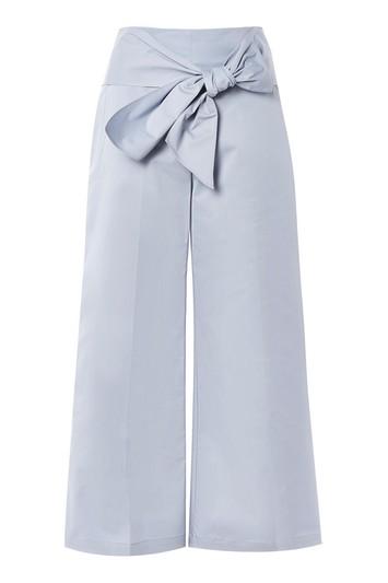 Topshop Poplin Crop Wide Trousers