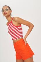 Topshop Flame Red Mom Shorts