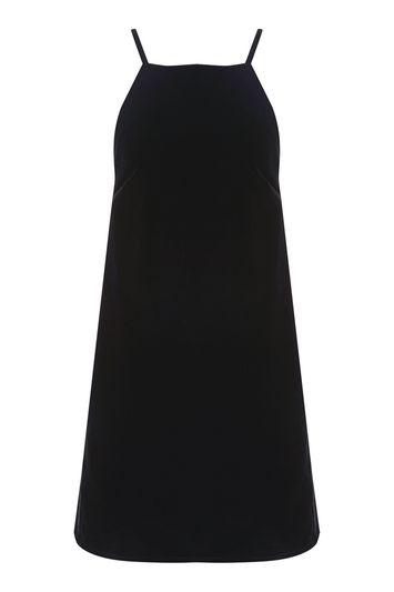 Topshop Moto Velvet Pinafore Dress