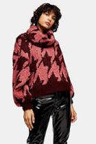Topshop Knitted Houndstooth Sweater
