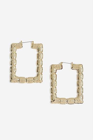 Topshop Rectangle Bamboo Hoop Earrings