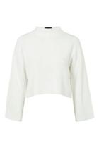 Topshop Compact Rib Funnel Neck Top