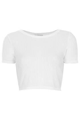 Topshop Skinny Rib Crop Tee