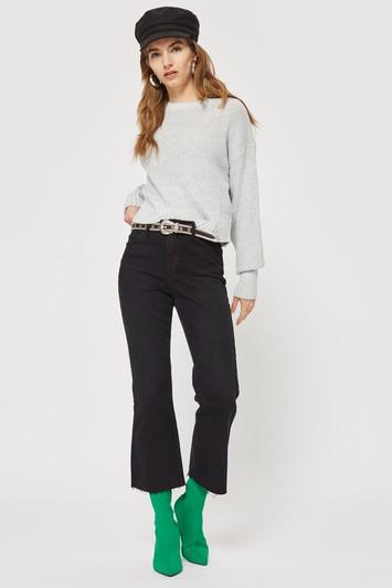 Topshop Petite Curved Hem Cropped Jumper