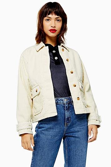 Topshop Cream Corduroy Jacket