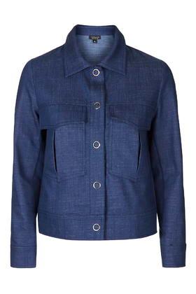 Topshop Denim-look Harrington Jacket