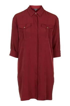 Topshop Oversized Cupro Shirt-dress