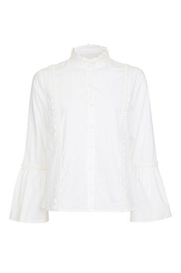 Topshop Poplin Ruffle Frill Shirt