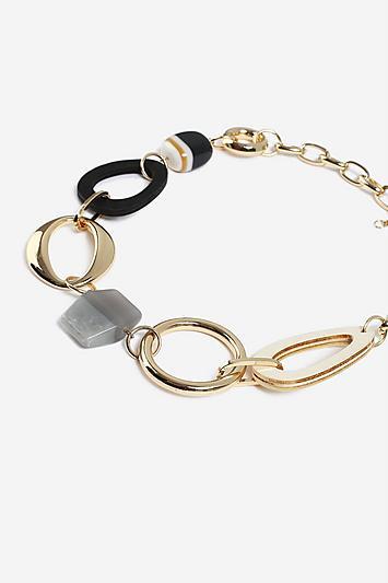 Topshop *link Resin And Chain Necklace
