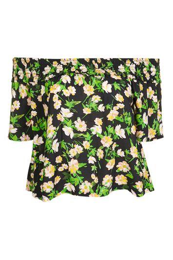 Topshop Apple Blossom Smock Bardot Top
