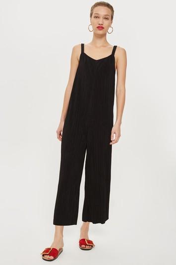 Topshop Petite Plisse Slouch Jumpsuit