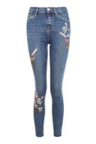 Topshop Moto Floral Embroidered Jamie Jeans