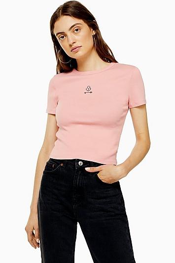 Topshop Lock And Heart Motif Tee