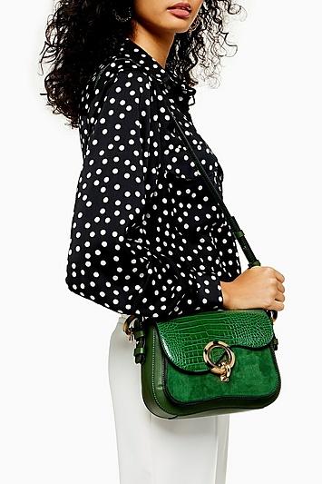 Topshop Carlo Green Shoulder Bag