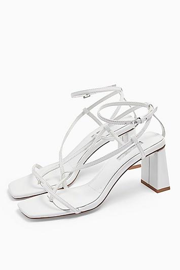 Topshop Nico White Set Back Heels