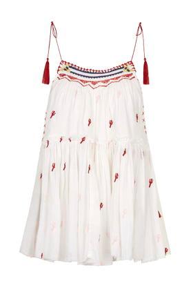 Topshop Embroiderd Washed Sun Top