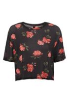 Topshop *lexi Floral Mesh T-shirt By Nobody's Child