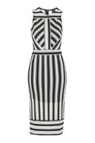 Topshop Airtex Striped Midi Dress