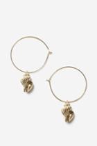 Topshop Shell Charm Hoop Earrings