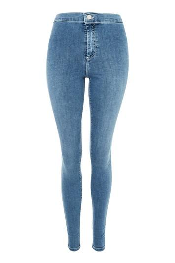 Topshop Moto Mid Blue Contrast Stitch Joni Jeans